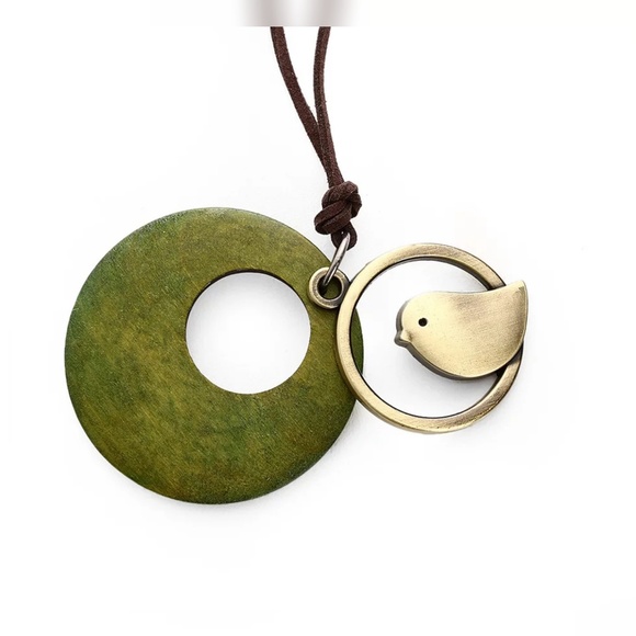 🎁REDUCED🎁Black Rustic Bird Pendant Necklace - Picture 4 of 5